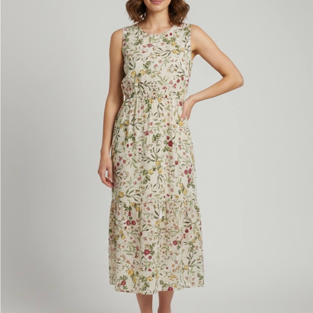Sincerely Jules Floral Cotton Summer Midi Dress Women’s Size‎ Large